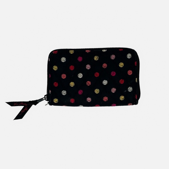 Vera Bradley RFID Grab & Go Wallet Havana Dots Black Red/Pink Rose Interior - Picture 1 of 3